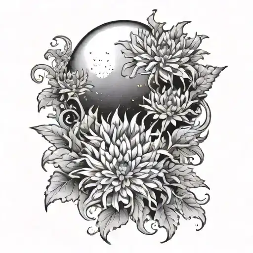 Chrysanthemum Moon Surrounded