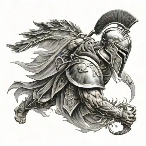 Spartan In Battle Scene