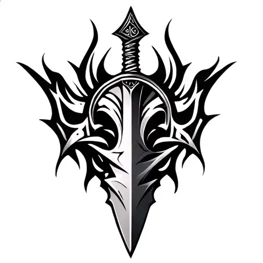 Tribal Dagger Stencil