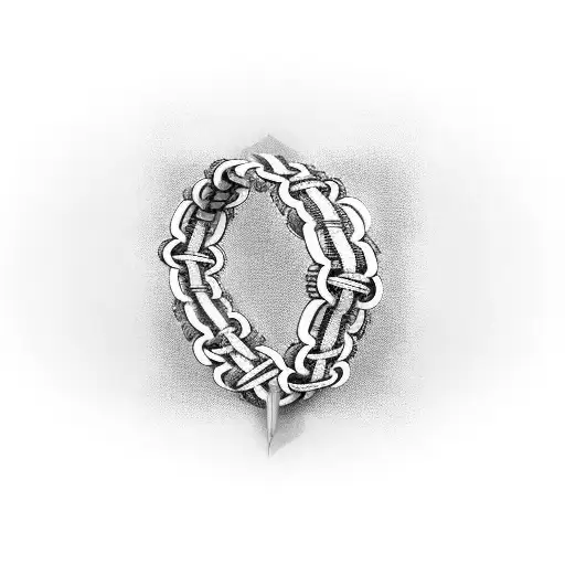 A Binary Code Pattern Forming A Paracord Bracelet