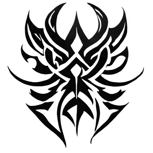 Simple Tribal Dagger Stencil Art