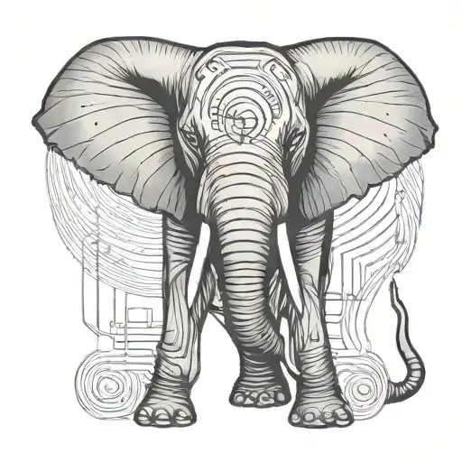 An Elephant Silhouette With A Radio Antenna As Its Trunk