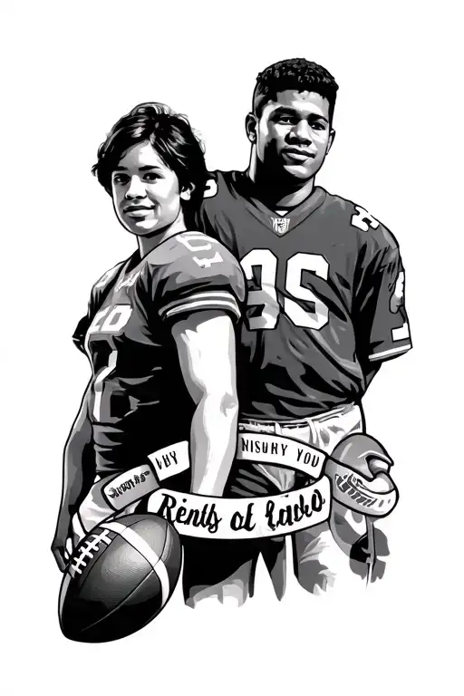 Memorial Tatto For Lost Freinds Standing With Football