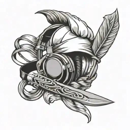 Headphones Chef Knife Intertwined