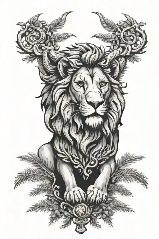 Pine Tree Libra Lion Ram Head