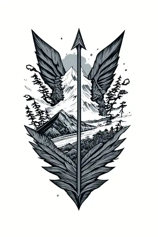 Arrow For Forearm With Travel And Tech And Manga