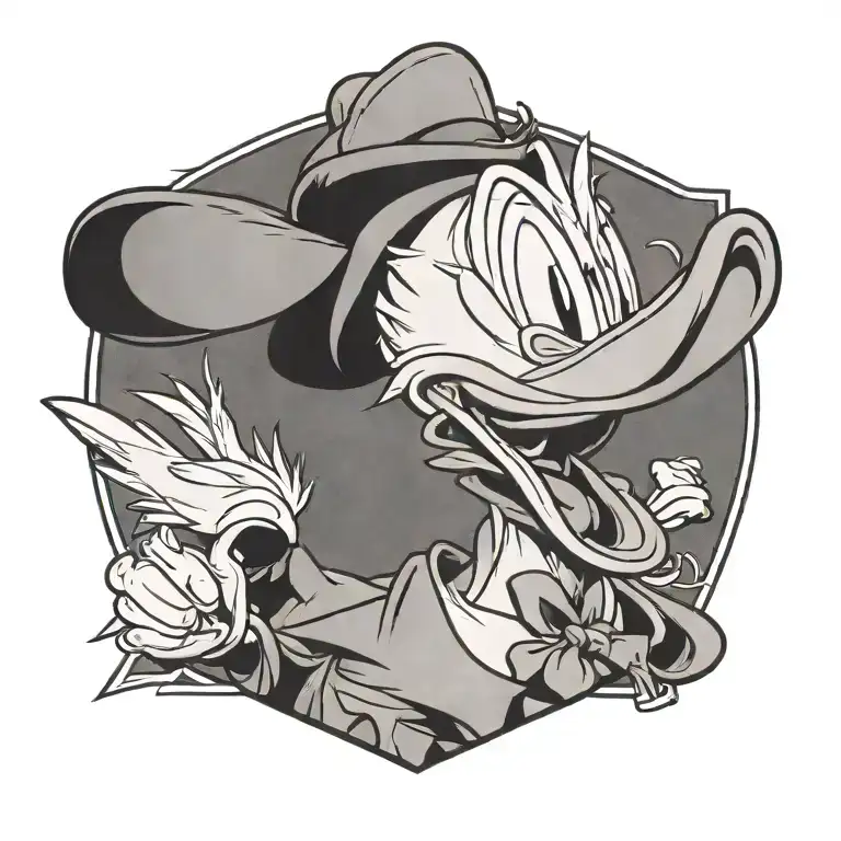 Side Profile Of A Smiling Donald Duck