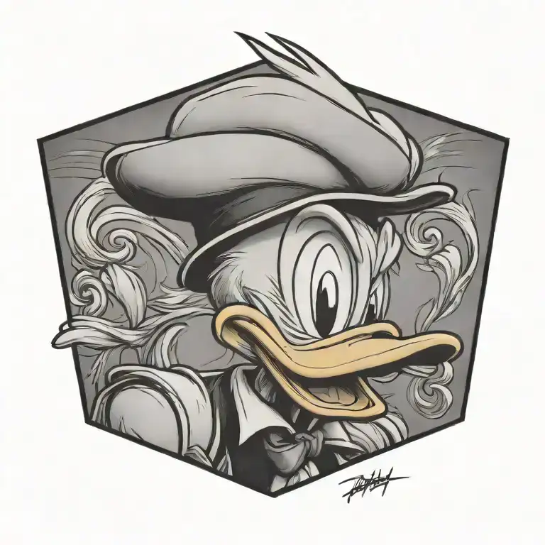 Side Profile Of An Angry Donald Duck