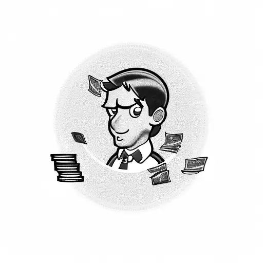 A Stack Of Money With Timmy Turner's Face On Each Bill