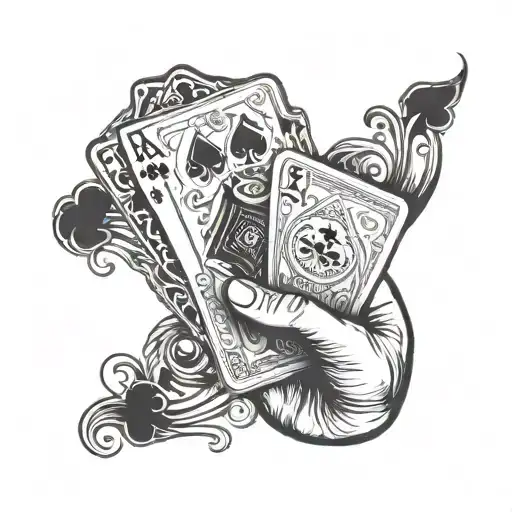 Hand Holding A Poker Card