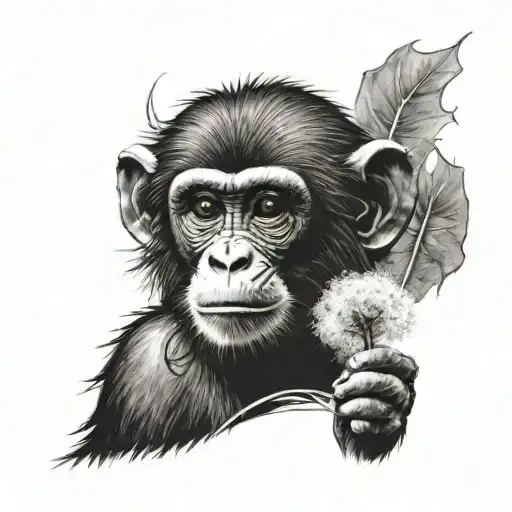 Monkey With Dandelion