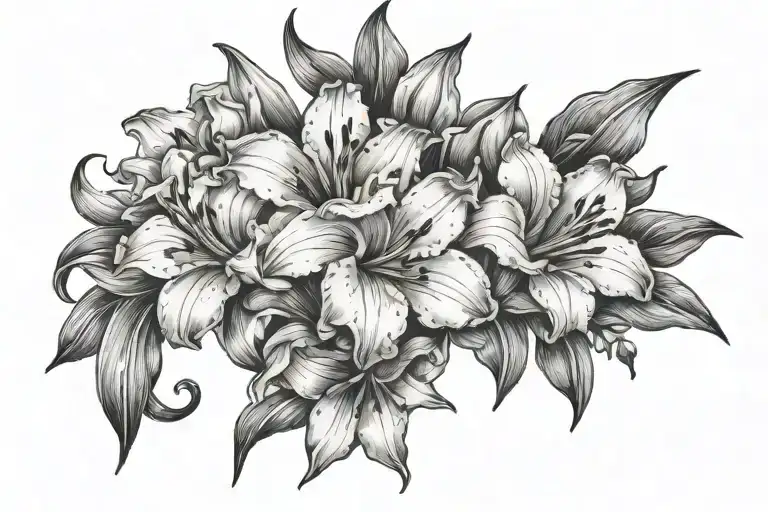 Gladiolus And Daisy Flower Intertwined