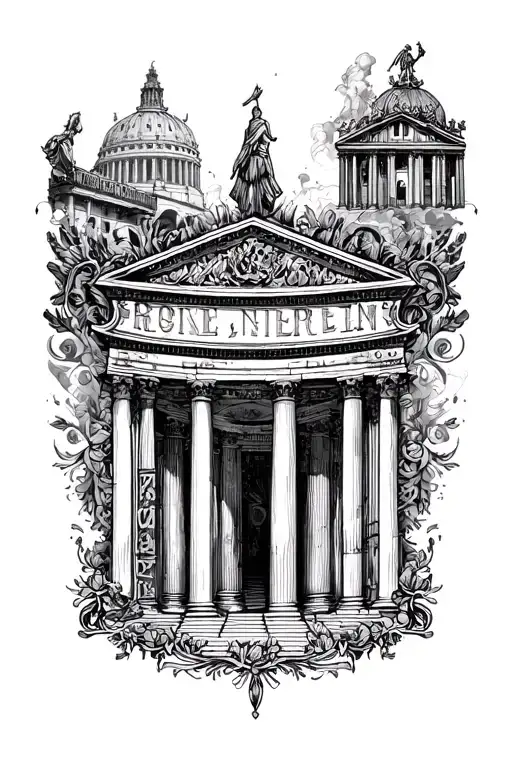 Something Related To The Buildings Of Rome Emblem And The Roman