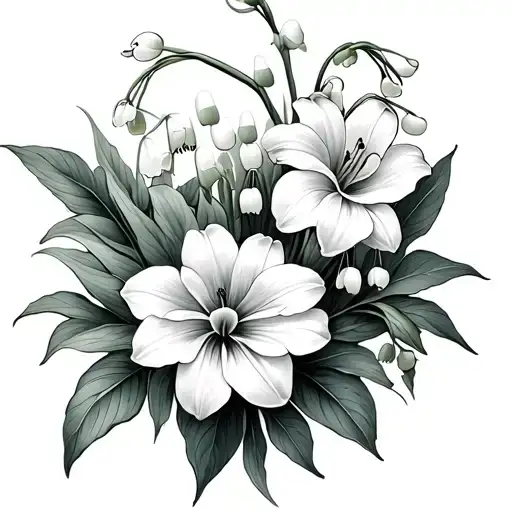 Lily Of The Valley And Marigold