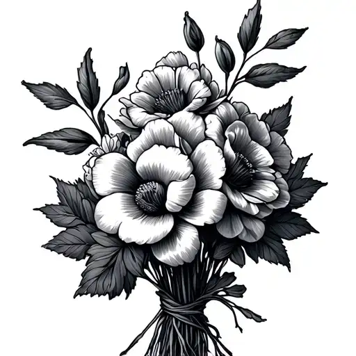 Birth Flowers Bouquet Tied