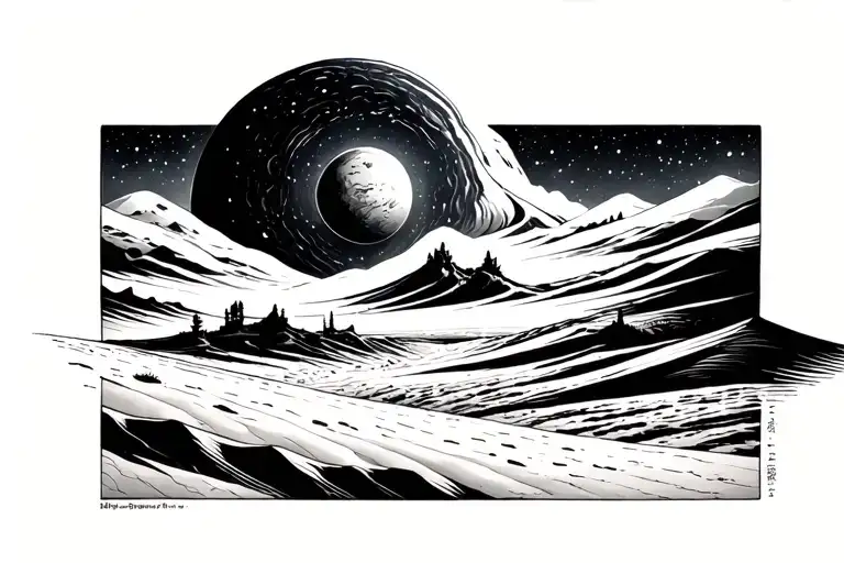 Landscape Of Space Black Hole Et Dunes Incorporated To Represent