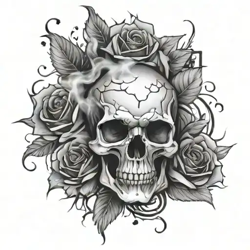 Skulll Rose Smoke