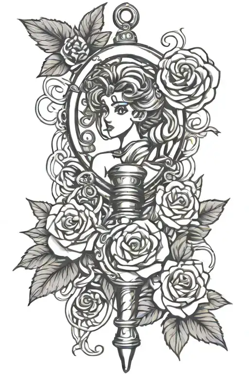 Sailor Moon Scepter Intertwines With Roses