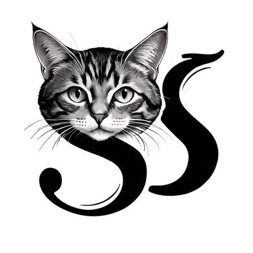 Cat And Letter S And Letter L