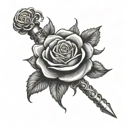 Moon Scepter Intertwined With Roses