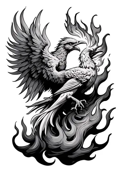 Burning Phoenix Riding From Flames Wrapped On Arm