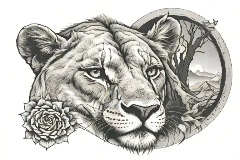 Lioness And Eye Surrounded My Mountain
