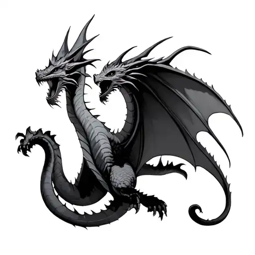 Realistic Medieval Dragon Flying Away