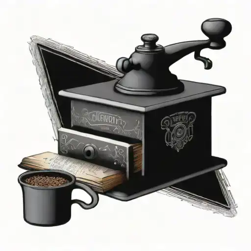 A Vintage Coffee Grinder With Books As The Handle
