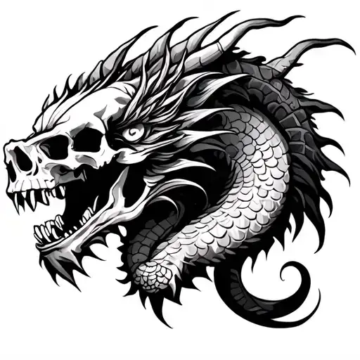 Mexican Dragon And Skulls