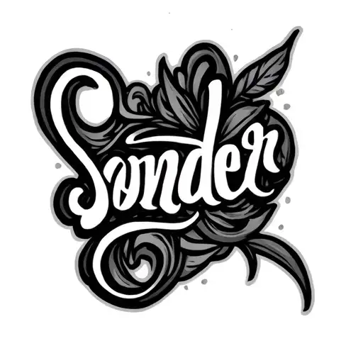 The Word Sonder In Simple Cursive Writing