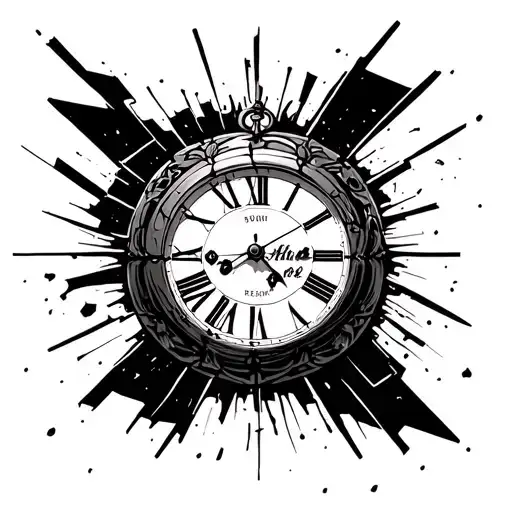 The Tattoo On The Forearm Of The Broken Clock From Them Falls Out Their Mechanisms