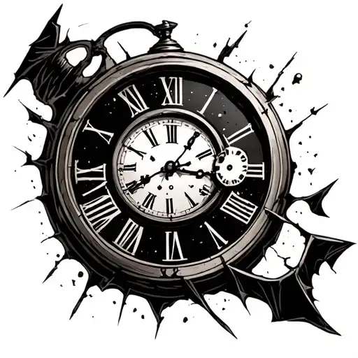 The Tattoo On The Forearm Of The Broken Clock From Them Falls Out Their Mechanisms