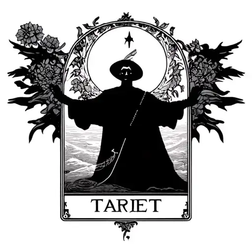 Tarot Card Gomez Adams Silhouette