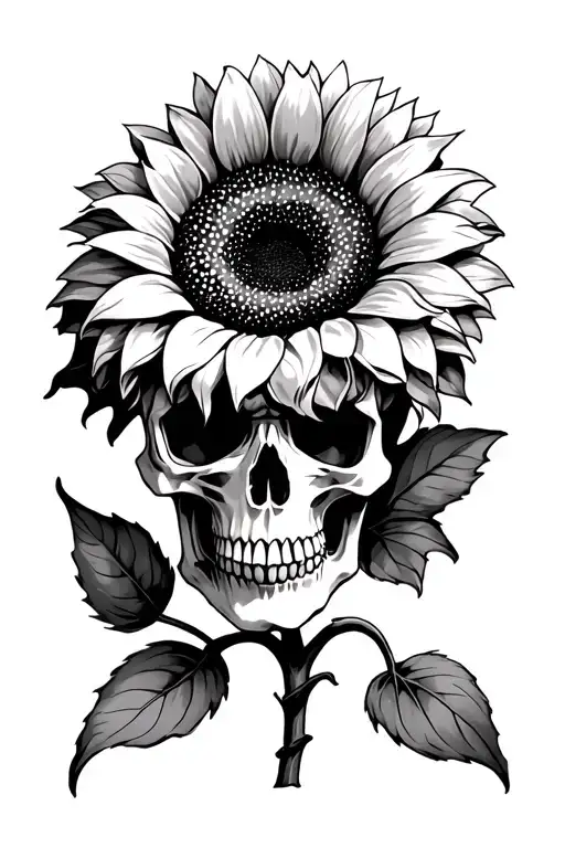Skull And Sunflower