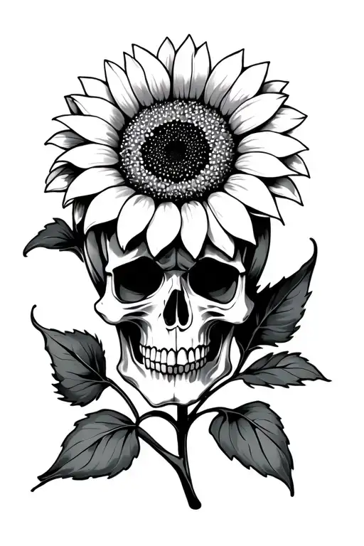 Skull And Sunflower