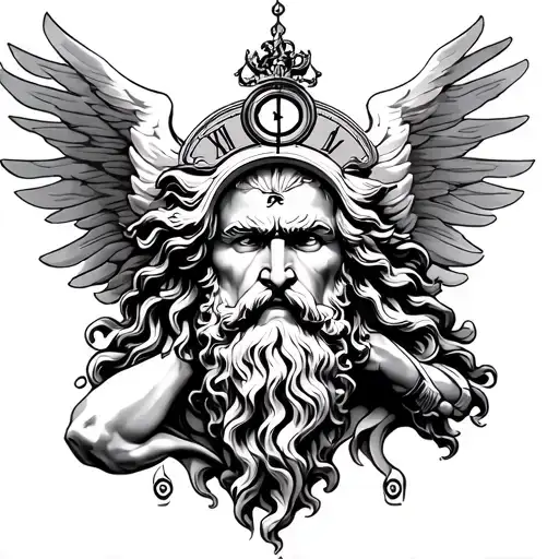 Zeus With Clock In The Background