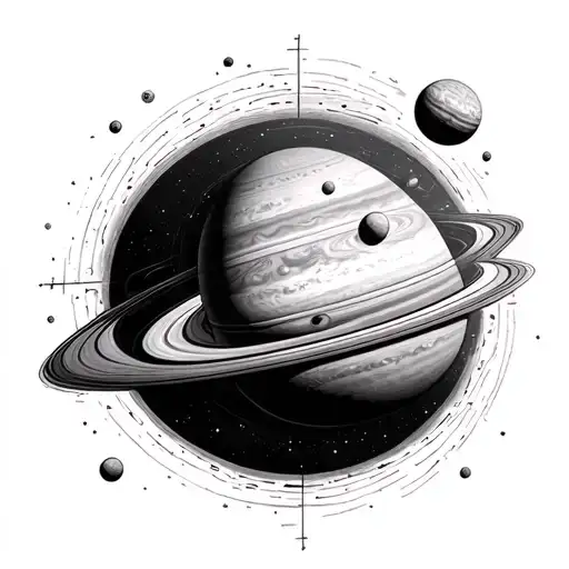 Complete Solar System Arranged In A Straight Horizontal Line