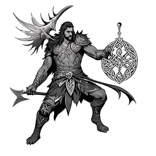 Celtic Warrior Wielding