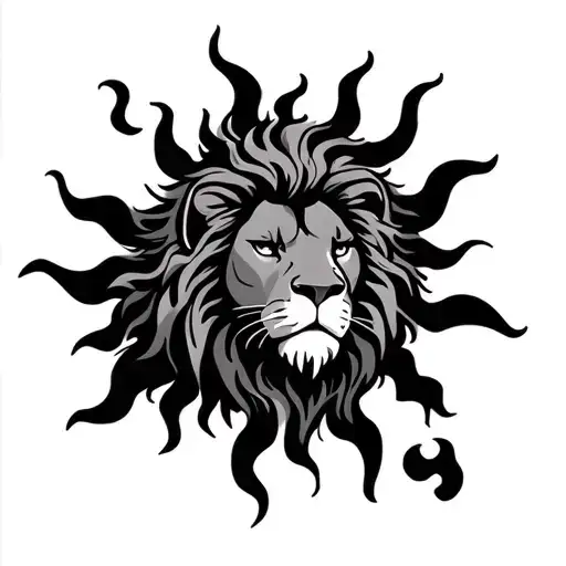 Lion With A Mane Shaped Like A Sun