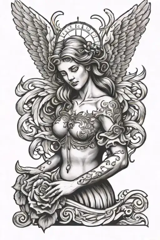 Angel With Wings Chest Piece