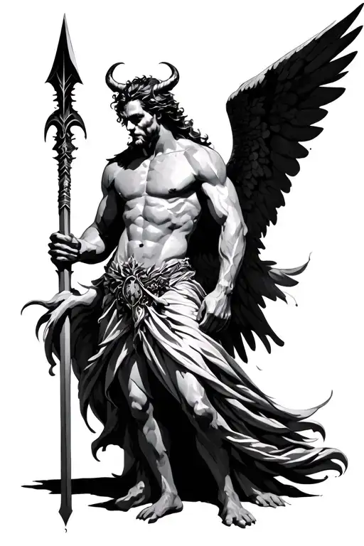 Michael Arch Angel With Spear Peircing Demon