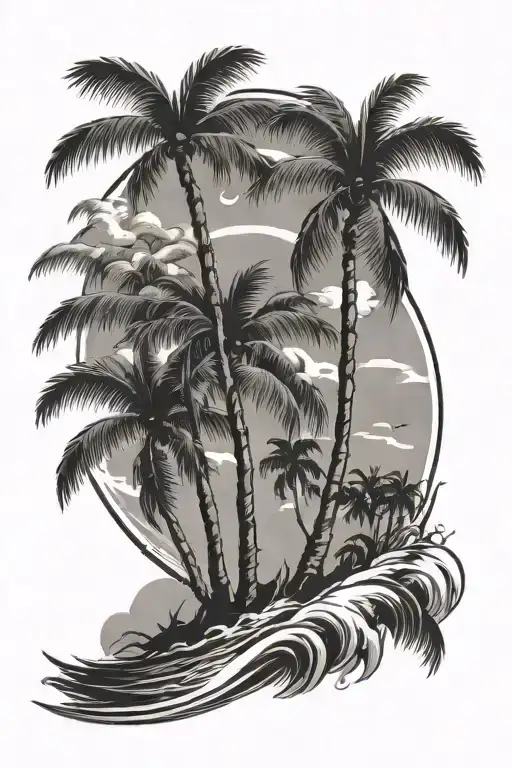 Palm Trees And Water