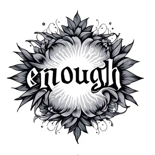 Ethereal Tattoo With The Word Enough