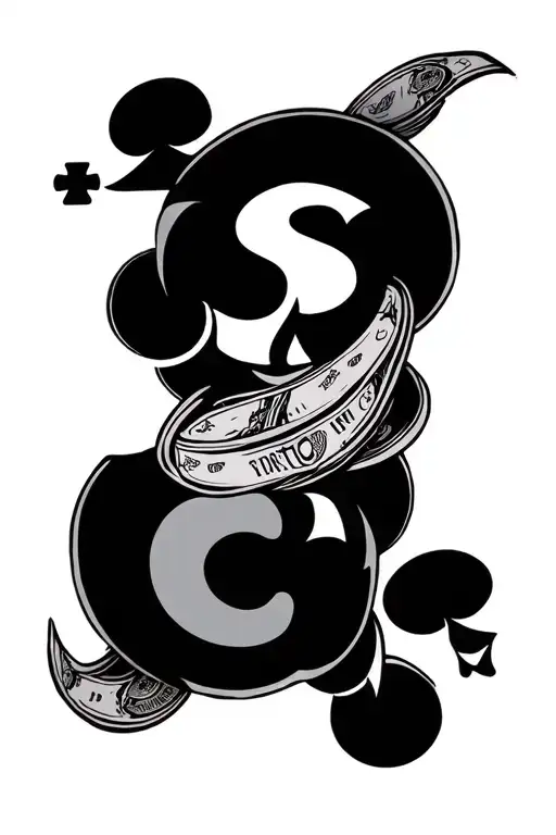 Money And Playing Cards Forming