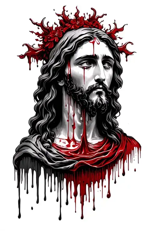 Blood Mary Crying Blood And Jesus Crying Blood