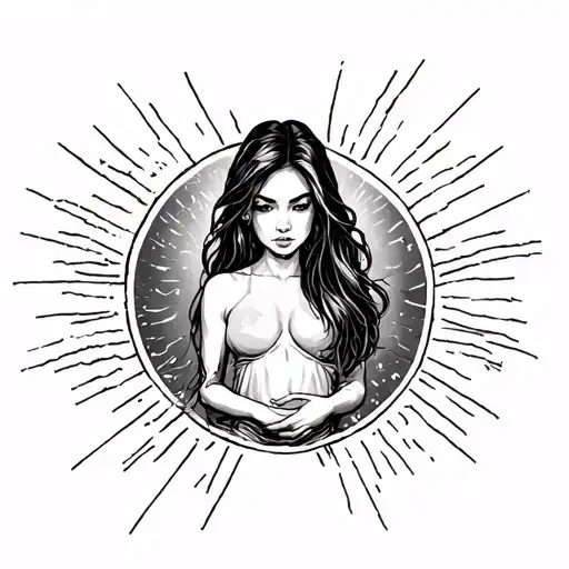 Half Sleeve Tattoo Depicting Strength And Overcoming Anxiety With Line Work For Young Woman