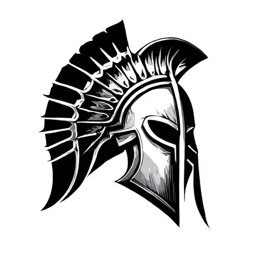 Spartan Back Tattoo In Black And White And Good Detail