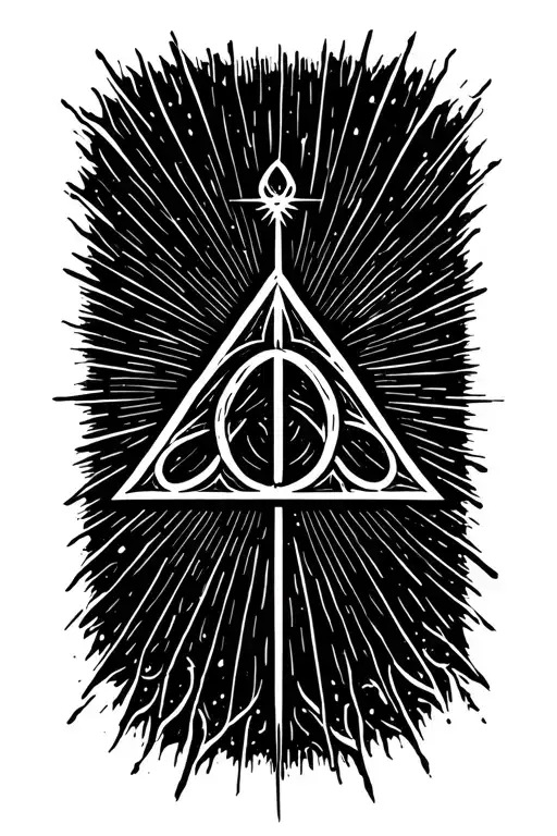 Deathly Hallows Minimal Line Art