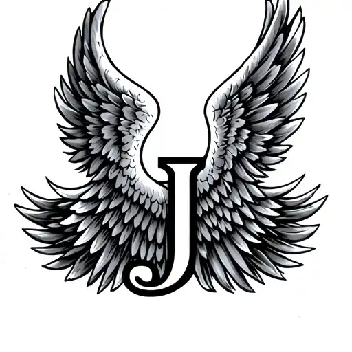 Angel Wings And The Letter J