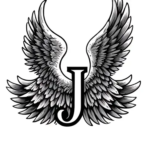 Angel Wings And The Letter J